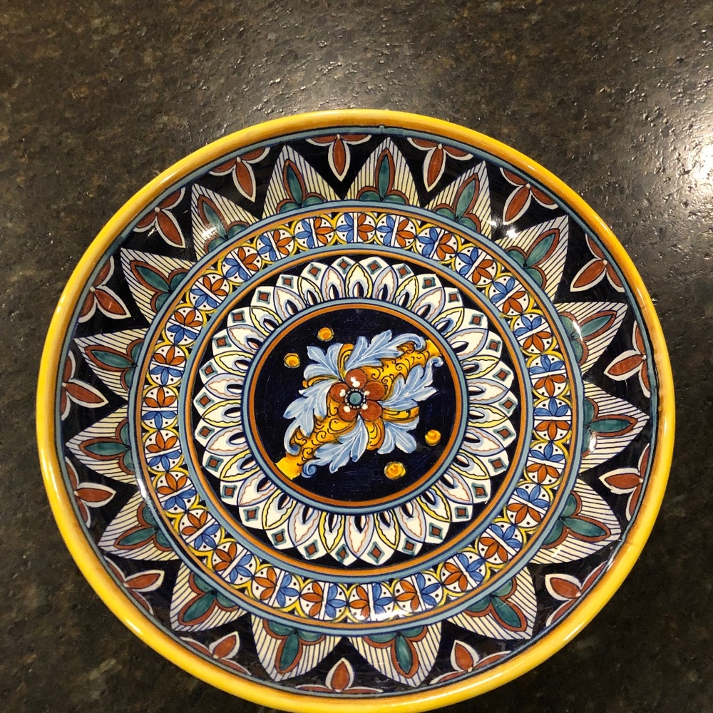 Franco Mano 12” Hand Painted Ceramic Bowl